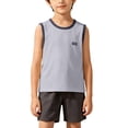 thumbnail image 2 of KPOPLK 2Pcs Youth Boys Basketball Jersey Clothes Kids Sports Tracksuit Sleeveless Tank Tank Top and Mesh Shorts Outfit Set 4-16 Years Grey Size 9-10 Years, 2 of 9