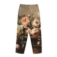 thumbnail image 3 of Lsque Vintage Peonies Rustic Charm Print Women's Pajama Pants, Lounge Pant - Comfortable Home Wear,Elastic Waistband, Stylish Design-Large, 3 of 9