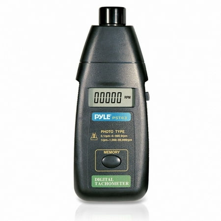 Pyle Precision Non-Contact Laser Tachometer W/ Extended RPM Range, LCD Screen, & Protective Case