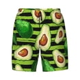 thumbnail image 4 of Lsque Mens Swim Trunks Avocado Green Striped Pattern - Bathing Suit Compression Liner - Beach Swim Shorts Swimwear - (S-3XL) - Stretch Quick Dry -Small, 4 of 9