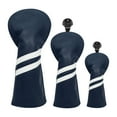 thumbnail image 4 of jinwen 3 Pcs Housse de Golf en Cuir PU Couvre-Chef de Club de Golf avec Interchangeable Bleu Foncé, 4 of 9