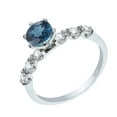 thumbnail image 2 of Sterling Silver with Natural London Blue Topaz and Natural White Topaz Engagement Ring, 2 of 3