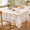 Ivory-120" x 60" (Rectangular 2 Pieces), variant on White Lace Tablecloth 60x120inch Wedding Rectangle Table Overlay 10 Packs
