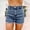 *Blue, variant on ClodeEU Women's Star Print Color Block Denim Shorts,Button Flap Pocket Jean Shorts with Zipp Blue,Womens Plus S