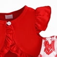 thumbnail image 4 of mgoYE 0-3 Months Baby Girl Clothes Toddler Baby Girls Dress and Cardigan Short Sleeve Shrug Flower Knit Tutu Dress Fall Outfit with Headband Set(Red,9-12 Months), 4 of 4
