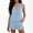 Light Blue, variant on Yuanlook Women's 2 Piece Ruffle Outfit Set Pajamas, Sleeveless V Neck Tie Front Blouse and Ruffle Hem Casual Shorts Size S-XXL