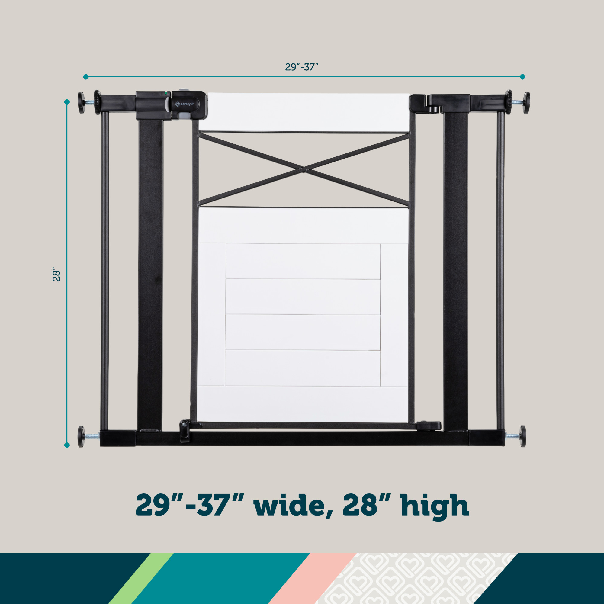 Safety 1st Modern Farmhouse Gate, White Pressure Mount photo 2