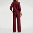 thumbnail image 6 of Women'S 2 Piece V Neck Lounge Set Matching Sweatsuits Lounge Sets For Women Airport Travel Outfits Comfy Athleisure Fall Winter Clothes Wide Leg Palazzo Pants, 6 of 8