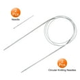 thumbnail image 3 of Agujas de Tejer Circulares Uxcell de Acero Inoxidable para Tejer 2 Contar Gris US 3/3.0mm x 39.37 pulgadas (100cm), 3 of 6