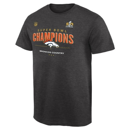 Denver Broncos Super Bowl 50 Champions Trophy Collection Locker Room T-Shirt - Dark (Best Super Bowl Parties In Denver)