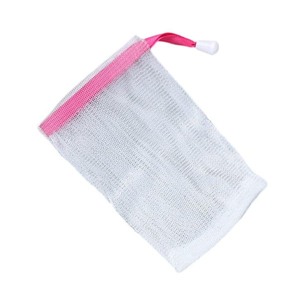 Bewildely Gel Jabón Bolsas Limpiador facial Baño Nylon Cara Piel Burbuja Red Cuerpo Hecho a mano Bolsa de espuma Delicado Hogar Rojo Type1 NO1