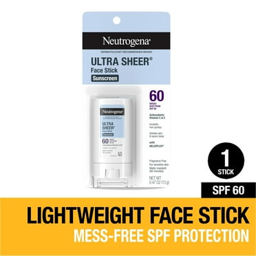 Neutrogena Ultra Sheer SPF 60 Face Sunscreen Stick, Non-Greasy, .47 oz