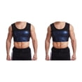 thumbnail image 3 of Camiseta sin mangas de sauna para hombres Qarigey compresión PU azul S/M 2Conjunto, 3 of 6