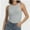 Blue, variant on Women's Crewneck Racerback Ribbed Tank Tops Summer Basic High Neck Sleeveless Slim Fit Crop Tops
