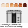 thumbnail image 4 of Chefman 2-Slice Toaster w/ Extra Wide Slots, 7 Shade Settings, Bagel Function - Stainless Steel, New, 4 of 9