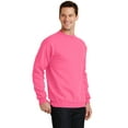 thumbnail image 4 of Port & Company PC78 Mens Core Fleece Crewneck Sweatshirt, Neon Pink - Large, 4 of 6