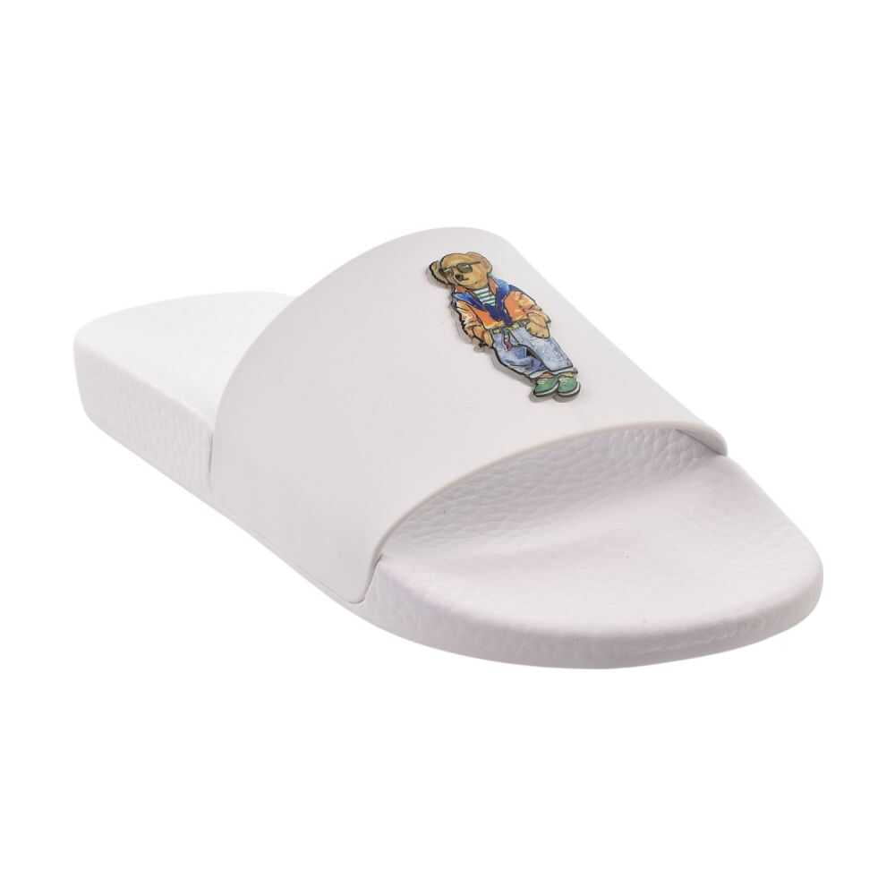 POLO Ralph Lauren CAYSON BEACH BEAR POOL SLIDES WHITE Polo Ralph Lauren | Shoes | Polo Ralph Lauren Cayson Beach  main image 2