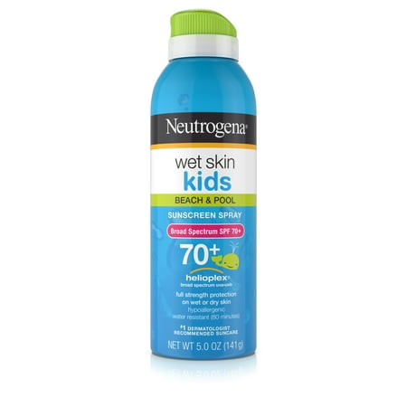 Neutrogena Wet Skin Kids Sunscreen Spray Broad Spectrum SPF 70+, 5 Oz