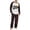 Black, variant on Men's Halloween Pajama Set Long Sleeve Raglan Soft Cotton Loungewear with Letter Print Top & Full Length Pants for Home Night Beige L