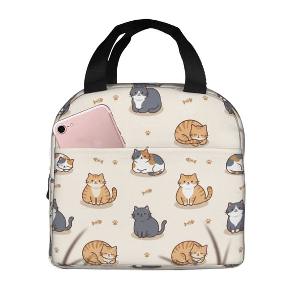 Cat Lunch Bag For Women Men Cute Cats Reusable Insulated Lunch Box Large Capacity Lunch Tote Bag For Work, Picnic Or Travel