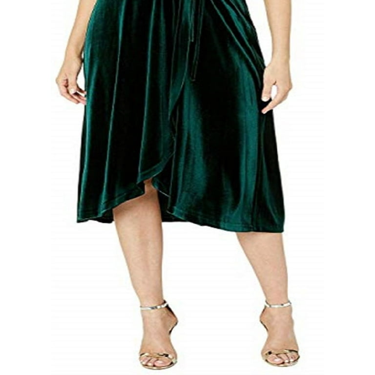 Vince Camuto Women's Velvet Faux Wrap Dress Green Size 2 - Walmart.com Vince Camuto Women's Velvet Faux Wrap Dress Green Size 2 - Walmart.com