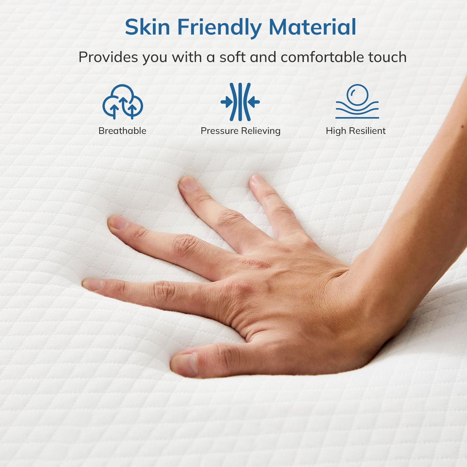 4-inch Full Size Tri-Fold Memory Foam Mattress Topper with Removable Cover, Portable & Folding for Guest Bed, Camping, Travel and RV Use