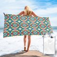thumbnail image 2 of ZNDUO Beach Towel, Geometric Morocco Style Shape Pattern Oversized Quick Dry Bath Towel - 27.5"x55", 2 of 8