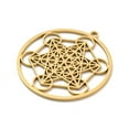 thumbnail image 2 of 20pcs 304 Stainless Steel Pendants Laser Cut Metatron Cube Charm golden 43x40x1.5mm Hole: 2.5mm, 2 of 3