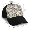 thumbnail image 2 of Naloa Compass And Mountains In Bicycle Wheels Adult adjustable Print Baseball Hat, Patchwork curved brim baseball capfor Men and Women, One Size, 2 of 5
