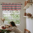 thumbnail image 6 of Hokiten Rod Pocket Curtain Valance, Red Black White Farmhouse Window Valance for Living Room, Bedroom, Kitchen Abstract Geometric Ocean Wave Stripe 42"W x 12"L, 6 of 8