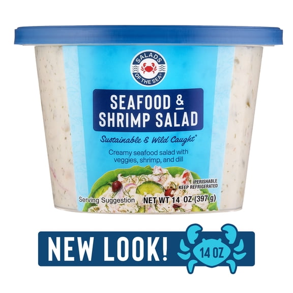 Salads of the Sea Seafood & Shrimp Salad with Dill, Regular 14oz Plastic Tub, Refrigerated