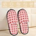 thumbnail image 2 of Fotbe Checkered Christmas With Snowflakes Pantuflas Peludas para Mujer con Estampado, Zapatillas de Peluche, Zapatos de Invierno para Casa, Uso Interior y Exterior-Large, 2 of 8