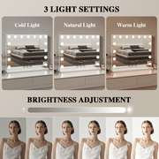 23x18 Hollywood Vanity Mirror with Lights for Bathroom/Bedroom (White)