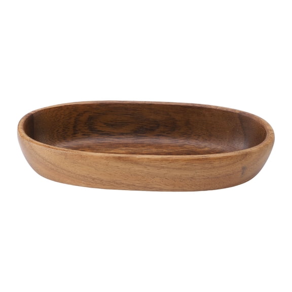 BIMZUC Walnut Boat‑Shaped Wooden Serving Tray – 22 cm, Easy‑Clean, Multi‑Use for Fruit, Snacks & Desserts
