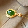 thumbnail image 2 of K-KED Green Jade Pendant Delicate Jewelry Luxury Necklace 925 Silver Fashion Natural, 2 of 3