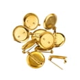 thumbnail image 4 of HOMYL 10Pcs Blank Lapel Pin Stainless Steel Crafting Brooch Bezel Tray Brooch Base Golden, 4 of 8