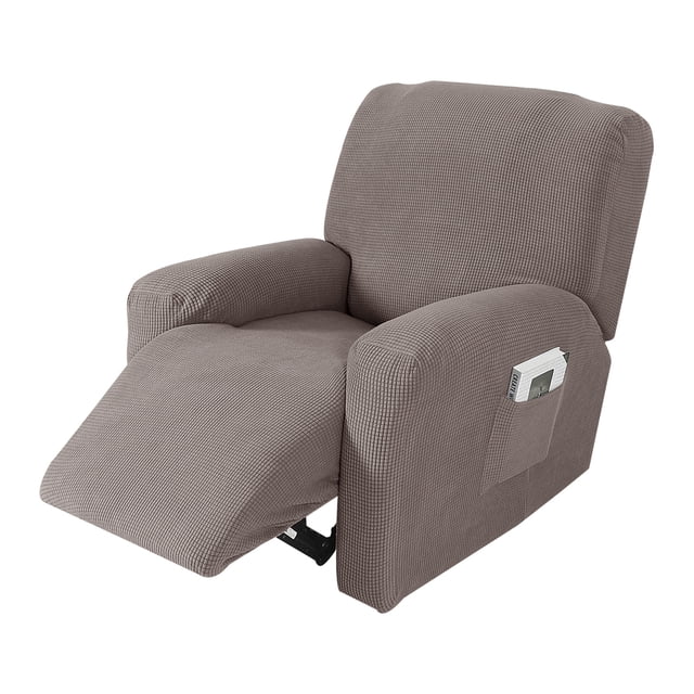 Funda suave de 4 piezas para sillón reclinable - Cubierta de felpa de maíz en color café, resistente y cómoda para sala
