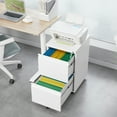 thumbnail image 4 of 2 Drawer File Cabinet with Lock, Metal Under Desk Rolling Filing Cabinet for Home Office, Mobile Filing Cabinet, 4 of 6