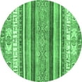 thumbnail image 1 of Ahgly Company Indoor Round Abstract Emerald Green Modern Area Rugs, 4' Round, 1 of 4
