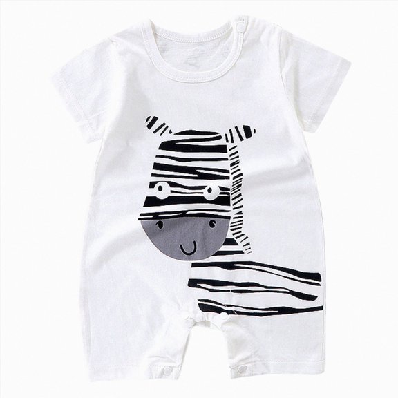 CAUYDY Preemie Girls Romper Spring Summer Newborn Sleepers for Boys Baby Short Sleeved Pajamas Unisex Infant Clothes 0-3M 6-9M 12-18M Sizes 0-6 Months,White