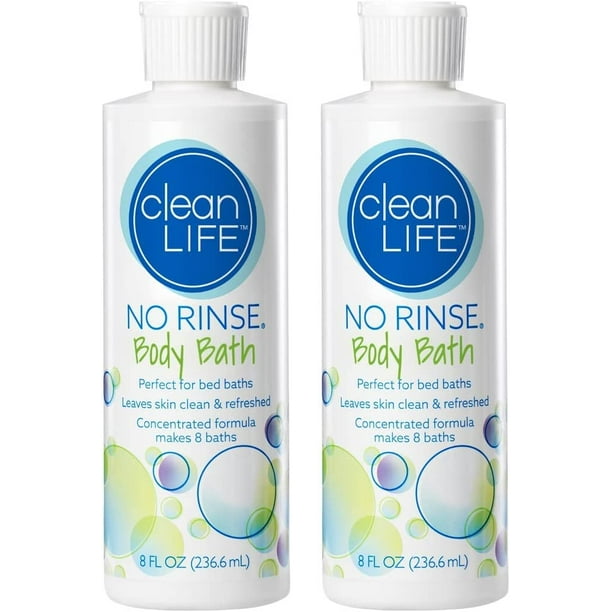 Clean Life No Rinse Body Wash Leaves Skin Clean & Moisturized, Odor