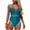 Blue, variant on Women's Swimwear Solid Color Tank Push Up One Piece Swimsuit Sheer Mesh Insert Comfort Fit Slimming Bathing Suit