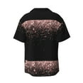 thumbnail image 6 of Lsque Rose Gold Glitter1 print Men's Cuban Collar Short Sleeve Shirt Summer Beachwear Casual Button Down Fashionable Vacation Leisure Shirt-XX-Large, 6 of 7