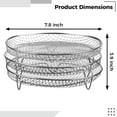 thumbnail image 4 of Rejillas para freidora de aire, tres rejillas apilables de 7.8 pulgadas para freidoras de aire de 4.2 a 5.8 cuartos de galón, rejillas de acero inoxidable con flujo de aire para deshidratadores, 4 of 6