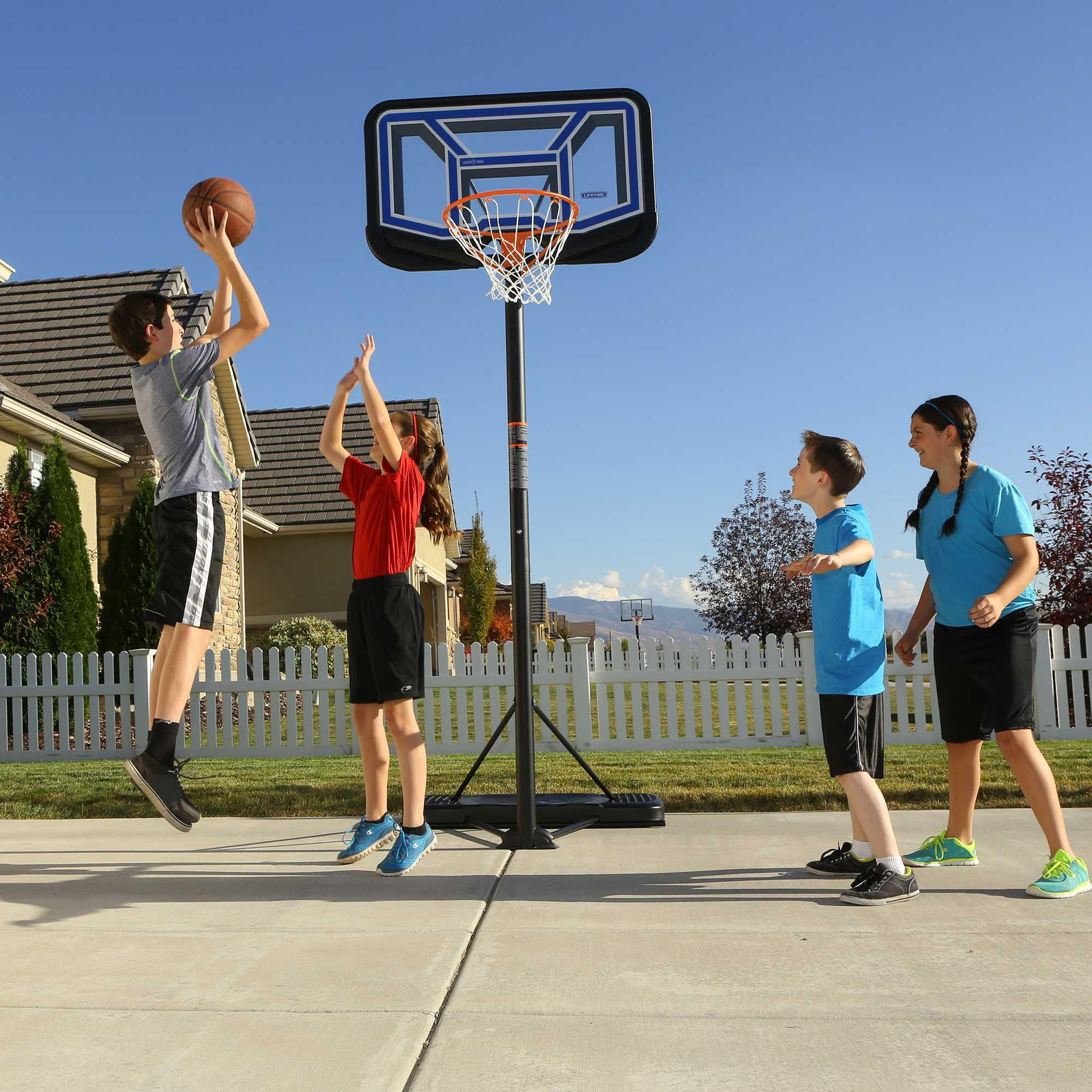 Lifetime 44-Inch Shatterproof Portable Basketball Hoop with Telescoping Adjustment & Steamline Rim - Model 90114-Outdoor Play