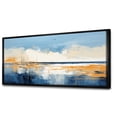 thumbnail image 2 of Designart "Simplicity by the Seaside in Blue and Yellow I" Oversized Coastal Framed Wall Art - Coastal Blue Coastal Minimalism Entryway Framed Wall Art, 2 of 6