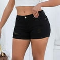 thumbnail image 2 of WAYUTE Women's Shorts Stylish Sexy Mid Rise Slim Stretch Ripped Streetwear Casual Fashion Denim Shorts, 2 of 3