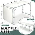 thumbnail image 4 of 6ft Folding Camping Table, Portable Aluminum Folding Table Lightweight Tri Fold Outdoor Table with 3 Adjustable Heights Legs for Picnic, Party, Beach, BBQ, 71 x 24 Inch (1), 4 of 5