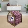 thumbnail image 3 of Flower Pet House, Modern Design Watercolor with Floral Leaf Seemed Ombre Style Print, Outdoor & Indoor Portable Dog Kennel with Pillow and Cover, 5 Sizes, Purple White, by Ambesonne, 3 of 5