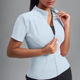 thumbnail image 4 of GUACER Short Sleeve Zip-Up Yoga Jacket for Women High Neck Athletic Top Slim Fit for Gym & Pilates, 4 of 5